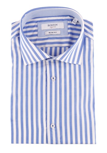 Ανδρικό Πουκάμισο Slim Fit Boston 704-2 Γαλάζιο Ανδρικό Πουκάμισο Slim Fit Boston 704-2 Γαλάζιο