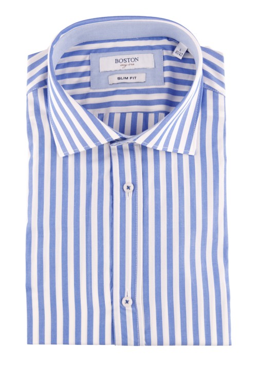 Ανδρικό Πουκάμισο Slim Fit Boston 704-2 Γαλάζιο