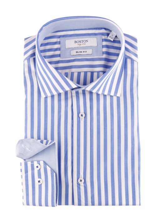 Ανδρικό Πουκάμισο Slim Fit Boston 704-2 Γαλάζιο