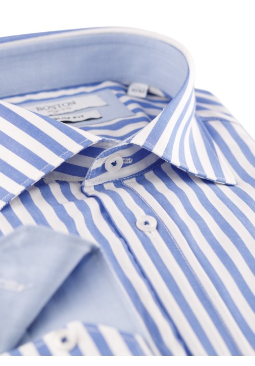 Ανδρικό Πουκάμισο Slim Fit Boston 704-2 Γαλάζιο
