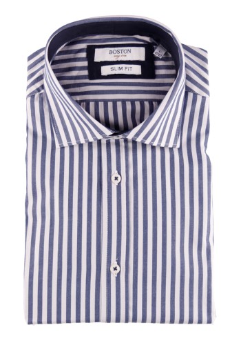 Ανδρικό Πουκάμισο Slim Fit Boston 704-3-2 Μπλε Ανδρικό Πουκάμισο Slim Fit Boston 704-3-2 Μπλε