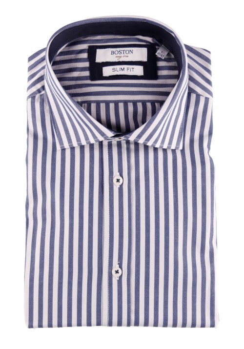 Ανδρικό Πουκάμισο Slim Fit Boston 704-3-2 Μπλε