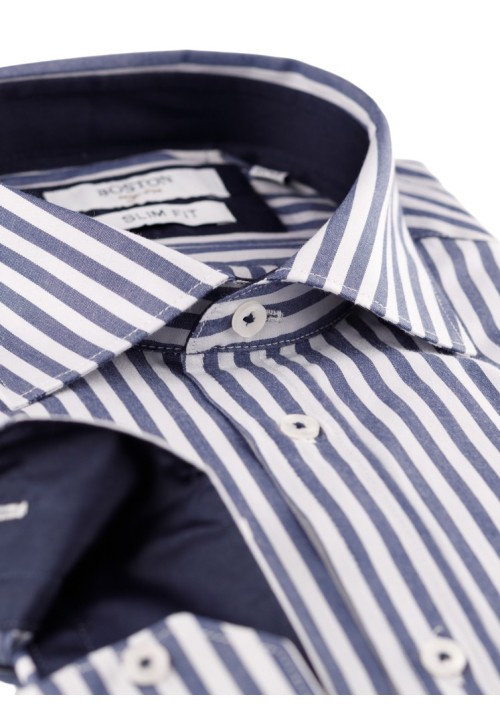 Ανδρικό Πουκάμισο Slim Fit Boston 704-3-2 Μπλε