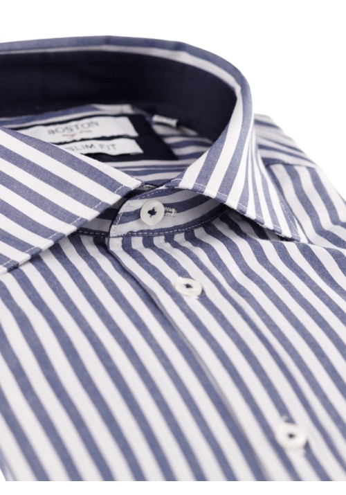 Ανδρικό Πουκάμισο Slim Fit Boston 704-3-2 Μπλε
