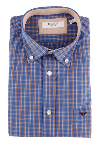 Ανδρικό Πουκάμισο Boston 9249-4G Gold Μπλε Ανδρικό Πουκάμισο Boston 9249-4G Gold Μπλε