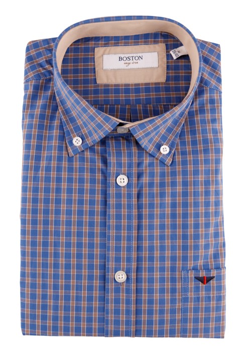 Ανδρικό Πουκάμισο Boston 9249-4G Gold Μπλε