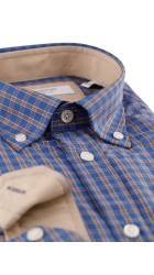 Ανδρικό Πουκάμισο Boston 9249-4G Gold Μπλε