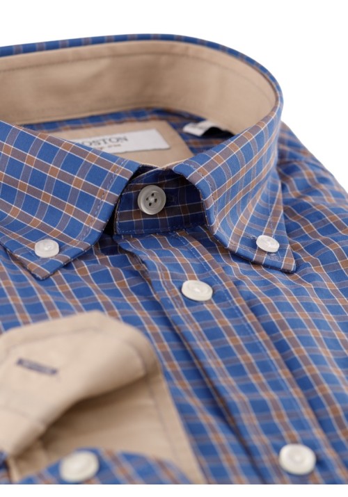 Ανδρικό Πουκάμισο Boston 9249-4G Gold Μπλε