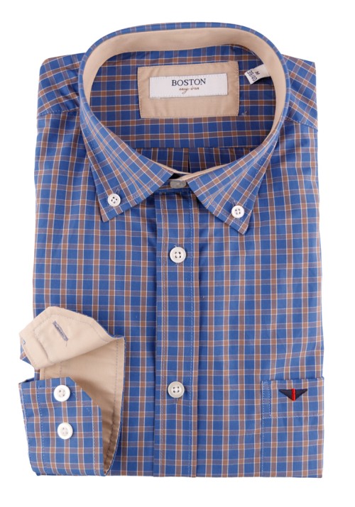Ανδρικό Πουκάμισο Boston 9249-4G Gold Μπλε
