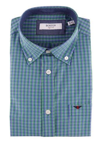 Ανδρικό Καρό Πουκάμισο Boston 9265-3 Πράσινο Ανδρικό Καρό Πουκάμισο Boston 9265-3 Πράσινο