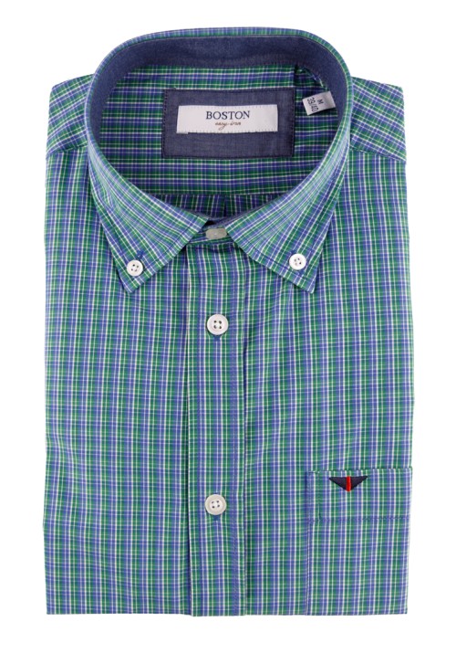 Ανδρικό Καρό Πουκάμισο Boston 9265-3 Πράσινο