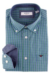 Ανδρικό Καρό Πουκάμισο Boston 9265-3 Πράσινο Ανδρικό Καρό Πουκάμισο Boston 9265-3 Πράσινο