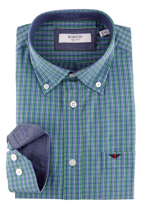 Ανδρικό Καρό Πουκάμισο Boston 9265-3 Πράσινο