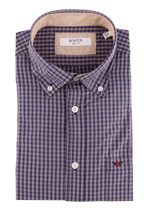 Ανδρικό Πουκάμισο Boston 9265-4 Gold Μπλε