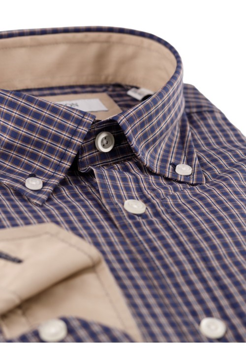 Ανδρικό Πουκάμισο Boston 9265-4 Gold Μπλε