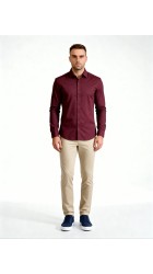 Ανδρικό Πουκάμισο Boston 95024-459 Μπορντό