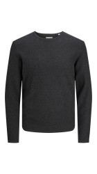 Ανδρικό Πλεκτό Βαμβακερό Jack & Jones Jjecooper Knit Crew Neck Noos 12258407 Dark Grey Melange