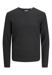 Ανδρικό Πλεκτό Βαμβακερό Jack & Jones Jjecooper Knit Crew Neck Noos 12258407 Dark Grey Melange