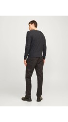 Ανδρικό Πλεκτό Βαμβακερό Jack & Jones Jjecooper Knit Crew Neck Noos 12258407 Dark Grey Melange