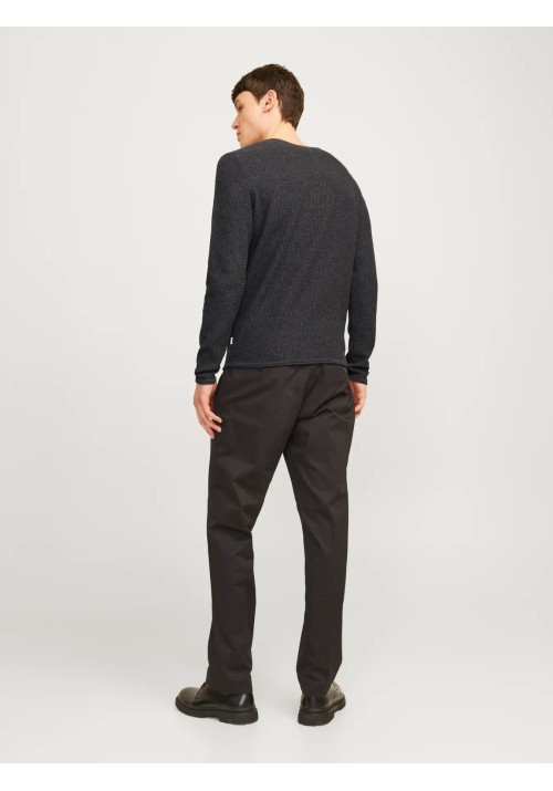 Ανδρικό Πλεκτό Βαμβακερό Jack & Jones Jjecooper Knit Crew Neck Noos 12258407 Dark Grey Melange