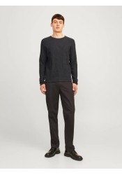 Ανδρικό Πλεκτό Βαμβακερό Jack & Jones Jjecooper Knit Crew Neck Noos 12258407 Dark Grey Melange
