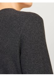 Ανδρικό Πλεκτό Βαμβακερό Jack & Jones Jjecooper Knit Crew Neck Noos 12258407 Dark Grey Melange