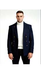 Ανδρικό Παλτό Σταυρωτό Gianni Lupo GL7050H Μπλε