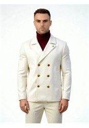 Ανδρικό Παλτό Σταυρωτό Gianni Lupo GL7050H Λευκό