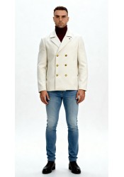 Ανδρικό Παλτό Σταυρωτό Gianni Lupo GL7050H Λευκό