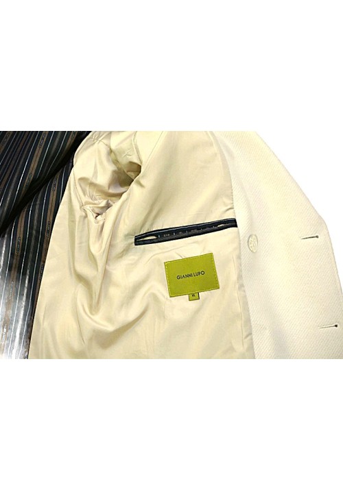 Ανδρικό Παλτό Σταυρωτό Gianni Lupo GL7050H Λευκό