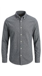 Ανδρικό Πουκάμισο Φανέλα jack & jones Jprblustanley Flannel L/S 12305791 Coal Smoke