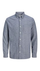 Ανδρικό Πουκάμισο Jack & Jones Jprblubrook Twill Solid L/S Shirt LN 12282353 Night Sky