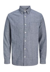 Ανδρικό Πουκάμισο Jack & Jones Jprblubrook Twill Solid L/S Shirt LN 12282353 Night Sky