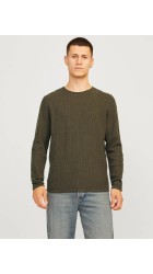 Ανδρικό Πλεκτό Jack & Jones JJCooper Knit Crew Neck Noos 12258407 Olive Night