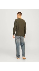 Ανδρικό Πλεκτό Jack & Jones JJCooper Knit Crew Neck Noos 12258407 Olive Night