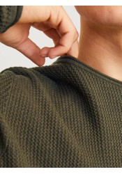 Ανδρικό Πλεκτό Jack & Jones JJCooper Knit Crew Neck Noos 12258407 Olive Night