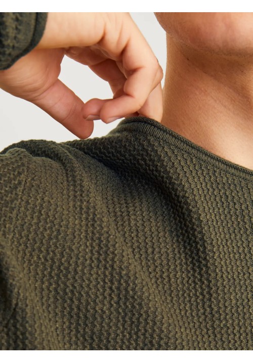 Ανδρικό Πλεκτό Jack & Jones JJCooper Knit Crew Neck Noos 12258407 Olive Night