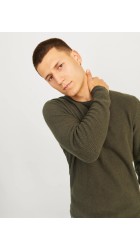 Ανδρικό Πλεκτό Jack & Jones JJCooper Knit Crew Neck Noos 12258407 Olive Night