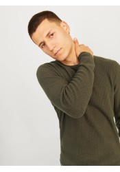 Ανδρικό Πλεκτό Jack & Jones JJCooper Knit Crew Neck Noos 12258407 Olive Night