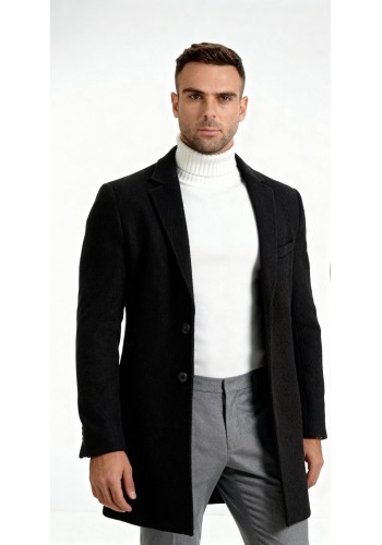Ανδρικό Παλτό Seinse CP60SS Cappoto Μαύρο