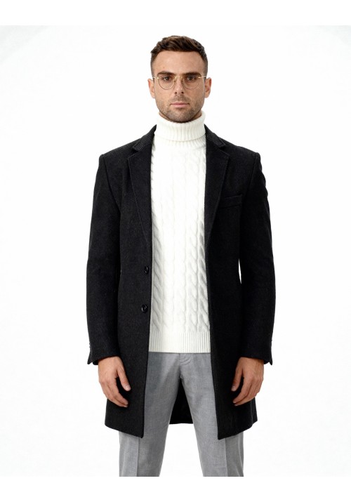 Ανδρικό Παλτό Seinse CP60SS Cappoto Μαύρο