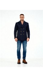 Ανδρικό Παλτό Σταυρωτό Gianni Lupo GL7050H Μπλε