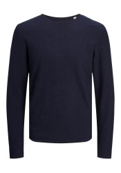 Ανδρικό Πλεκτό Βαμβακερό Jack & Jones Jjecooper Knit Crew Neck Noos 12258407 Mood Indigo