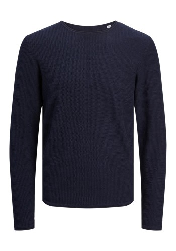 Ανδρικό Πλεκτό Βαμβακερό Jack & Jones Jjecooper Knit Crew Neck Noos 12258407 Mood Indigo