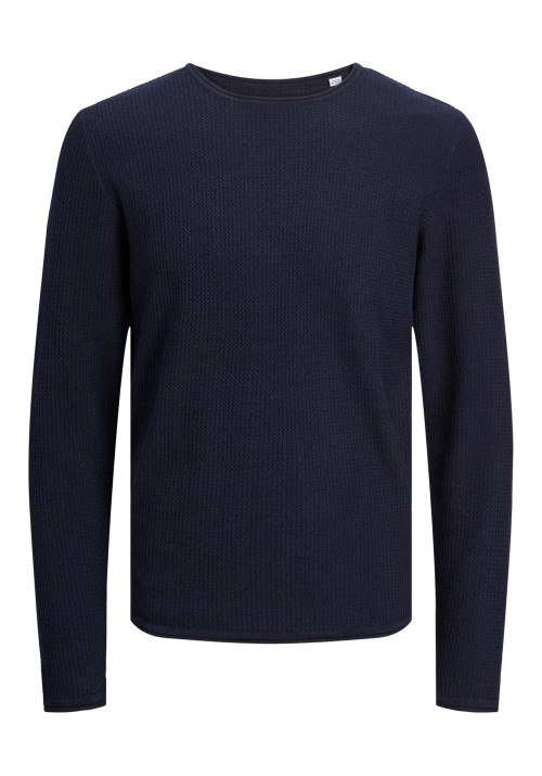 Ανδρικό Πλεκτό Βαμβακερό Jack & Jones Jjecooper Knit Crew Neck Noos 12258407 Mood Indigo