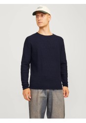 Ανδρικό Πλεκτό Βαμβακερό Jack & Jones Jjecooper Knit Crew Neck Noos 12258407 Mood Indigo