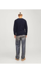 Ανδρικό Πλεκτό Βαμβακερό Jack & Jones Jjecooper Knit Crew Neck Noos 12258407 Mood Indigo