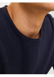 Ανδρικό Πλεκτό Βαμβακερό Jack & Jones Jjecooper Knit Crew Neck Noos 12258407 Mood Indigo
