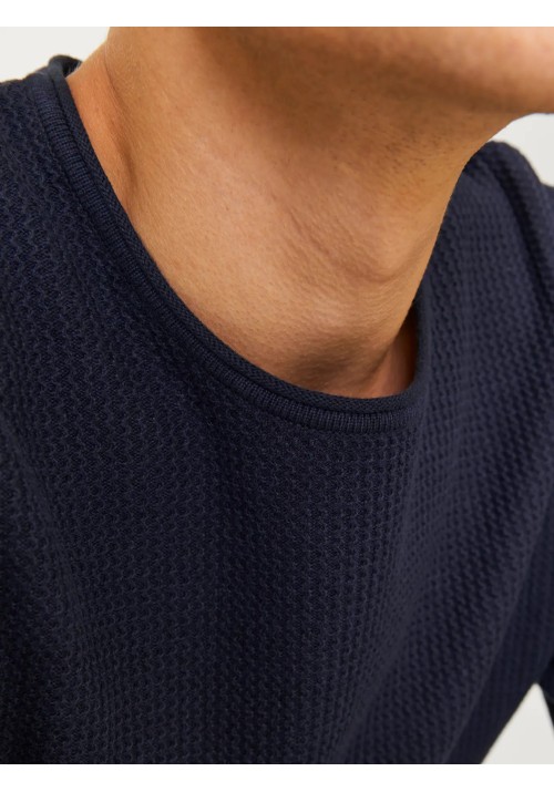 Ανδρικό Πλεκτό Βαμβακερό Jack & Jones Jjecooper Knit Crew Neck Noos 12258407 Mood Indigo