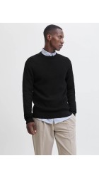 Ανδρικό Πλεκτό Βαμβακερό Jack & Jones JPRBlareagan Knit Crew Neck LN 12283381 Black